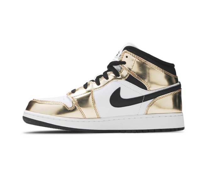 Jordan 1 Mid Metallic Gold Black