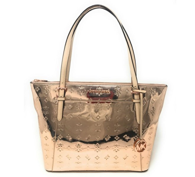 Michael Kors Ciara Large Leather Tote Rose Gold