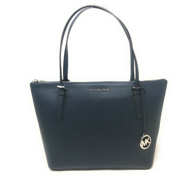 Michael Kors Ciara Large Leather Tote Navy