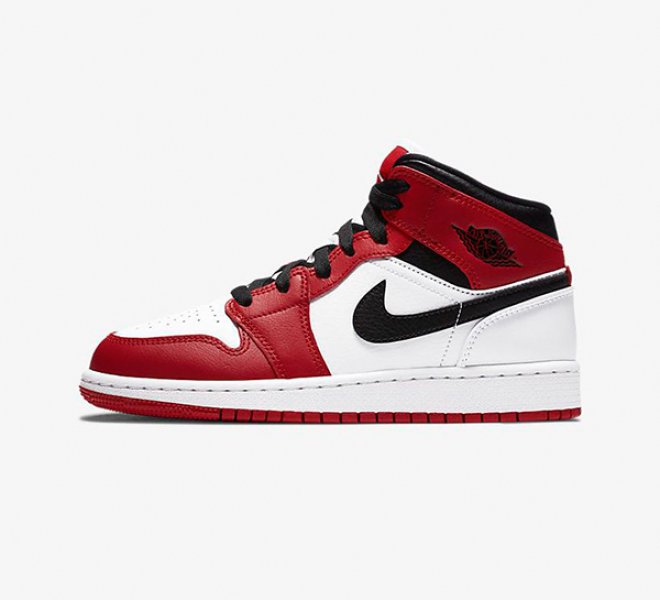 Jordan 1 Mid Chicago White Toe